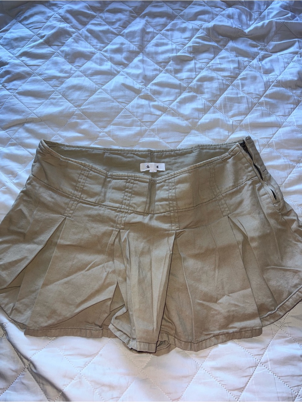Garage Khaki Pleated Skort